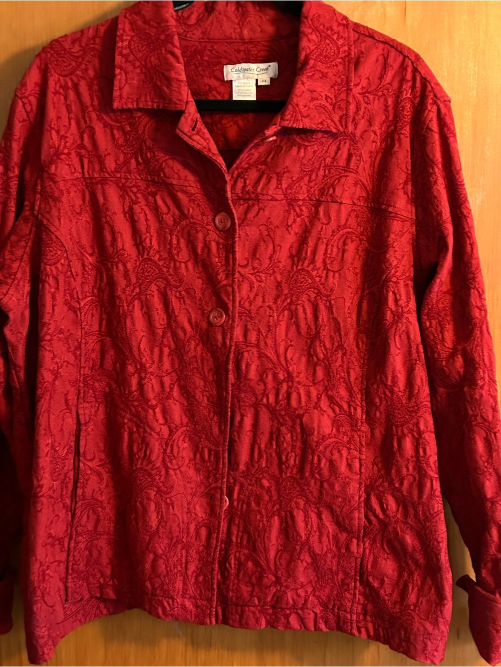 Coldwater Creek Red Textured Blazer